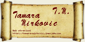 Tamara Mirković vizit kartica